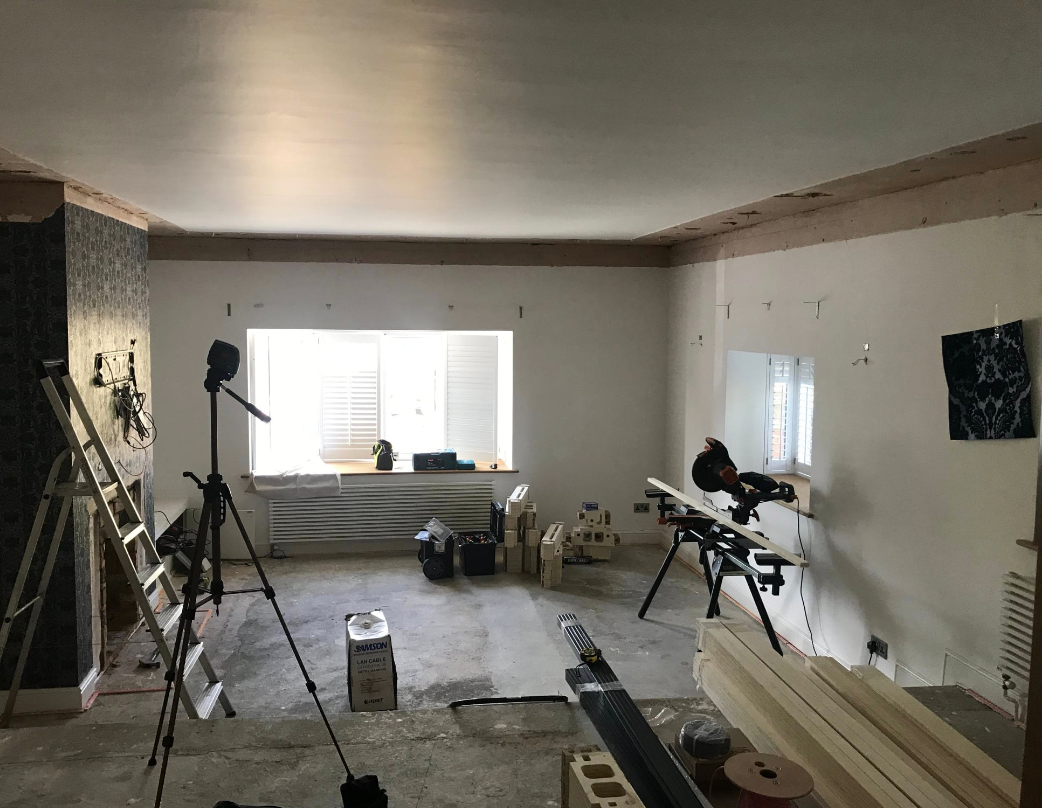 Cinema room under construction