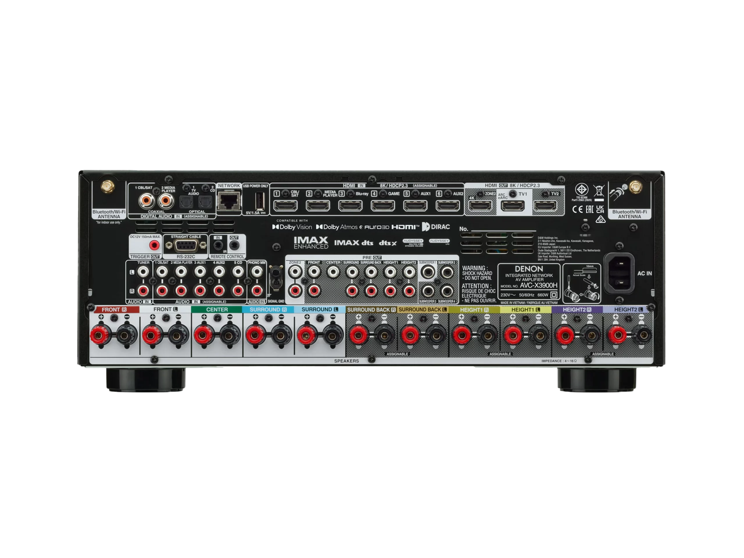AVC-X3900H 9.4 Ch. 105W 4K/8K Dolby Atmos AV Amplifier Powered by HEOS™ - Image 4